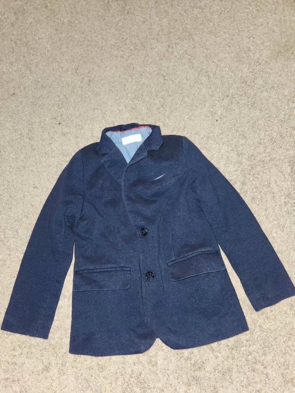H&M Boys 2-Button Blazer Blue Pockets Size 6-7Y